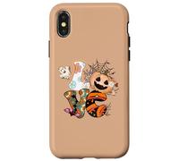 Halloween Love Retro Groovy Pumpkin Ghost Graphic Case for iPhone X/XS