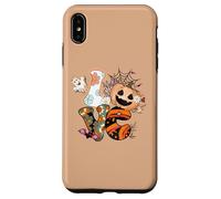 Halloween Love Retro Groovy Pumpkin Ghost Graphic Case for iPhone XS Max