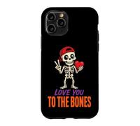 Halloween Love You To The Bones Skeleton Red Heart Cute Case for iPhone 11 Pro