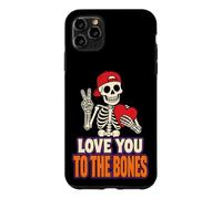Halloween Love You To The Bones Skeleton Red Heart Cute Case for iPhone 11 Pro Max