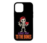 Halloween Love You To The Bones Skeleton Red Heart Cute Case for iPhone 12 mini