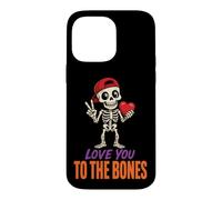 Halloween Love You To The Bones Skeleton Red Heart Cute Case for iPhone 14 Pro Max