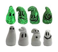 Halloween Luminous Ghost Figurines - Glow in The Dark Cute Miniature Ghost Statue, Seasonal Holiday Landscape Tiny Statue Decor for Garden Doll House Yard Patio