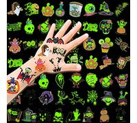 Halloween Luminous Temporary Tattoos for Kids, 96pcs Individual Glow in the Dark Halloween Tattoos Assorted for Boys Girls Gifts Kids Halloween Party Favors Children's Halloween Party Bag Filler