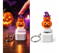 Halloween Luminous Voice Keychain, Rechargeable Ghost Clicker Fidget Toy | Rechargeable LED Button Charm With Spooky Pumpkin, Ghost, Witch, Santa And Snowman Designs