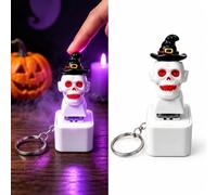 Halloween Luminous Voice Keychain, Rechargeable Ghost Clicker Fidget Toy | Rechargeable LED Button Charm With Spooky Pumpkin, Ghost, Witch, Santa And Snowman Designs