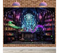 Halloween Mad Scientist Lab Backdrop 10x8FT Spooky Chemistry Laboratory Magic Witch Background Halloween Party Decorations Supplies Photo Props