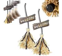 Halloween Magic Broom, Floating Witch's Broom, Haunted Dancing Brooms with Spooky Laughing, Halloween Magical Knotolace Animated Move Brooms, Haunted Sounds Moving Animated Broomstick (2PCS)