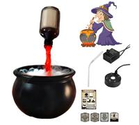 Halloween Magic Floating Potion Bottle, Ultrasonic Mist Maker Fogger With Black Witch Cauldron DIY Magic Floating Bottles Halloween Skeleton Splash Guard, Spooky Hocus Pocus Party Decor For Home Garde