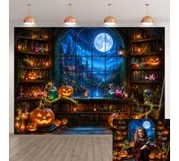 Halloween Magic Library Backdrop 7x5ft Haunted Bookshelf Photo Background