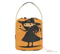 Halloween Magic Witch Crochet Tote Bag Yarn Storage Tote with Holes Storage Bags for Crochet Tools Knitting