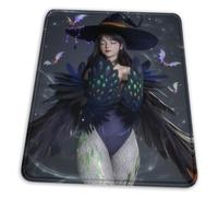 Halloween Magic Witch Non-Slip Gaming Mouse Pad - Heat-Resistant Polyester, Anti-Curl Edges Fast UK Delivery (7.9x9.5in)