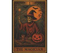 Halloween Magician Notebook: A Spooky College-Ruled Writing Companion with Mystical Tarot Design