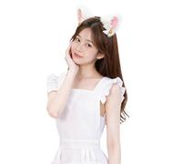 Halloween Maid Outfits Set for Women with French Apron Dress Furry Cat Ear Headband for Anime Cosplay Party Accessory