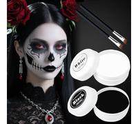 Halloween Make-Up Black and White Set - High Coverage & Skin-Friendly Theatre Make-Up for Adults & Children, Long-Lasting Body Colour, Fancy Dress SFX Make Up for Skeleton, Clown & Zombie (100 g)