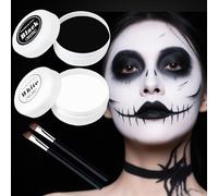Halloween Make-Up Black White Set | Fancy Dress Make-Up Theatre Make-Up for High Coverage & Long Lasting Hold | Skin-Friendly Halloween Fancy Dress SFX Make Up for Adults and Children (100 g)