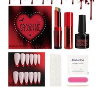 Halloween Makeup Kit Set, Gradient Double Color Eyeshadow Gear, Long Lasting Matte Lipstick Device with Sturdy Build, Premium Quality Cosmetic Accessory, Reliable Press On Nails Novelty