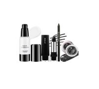 Halloween Makeup Kit - White Liquid Foundation, Matte Black Lipstick, Black Eyeliner Pencil, Glitter Smokey Eyeshadow for Halloween Cosplay Gothic Witch Makeup, Creamy, Blendable Formula