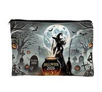 Halloween Makeup Pouch with Canvas Texture, A