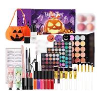 Halloween Makeup Set Full Cosmetic Kit for Girls Includes Eye Shadow Foundation Concealer Liquid Makeup Powder Beauty Tools Complete 50ml (Purple, 22X18X11cm)