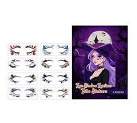 Halloween Makeup Stickers | 8 Pairs Bat Fake Spider Decals | Halloween Face Stickers,for Holiday Party Events Stage Performance Autumn Bonfire Christmas