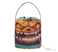 Halloween Making A Face Yarn Storage Yarn Bag Organizer Portable Craft Bag for Crochet Carrier Knitting Organizer
