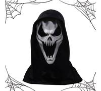 Halloween Man Ghost - Breathable Ghost Fancy Dress, Scary Accessory for Theme Evening, Theatre Show, Cosplay Scream, Halloween Face Shield for Men and Women
