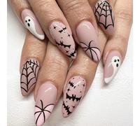 Halloween Manicure Nails Halloween Press on False Nails Set with ABS Costume Photo Dressing, October Press on Manicure False Set Costume Look Party Photo Dressing Abs Tips Trim Fit Temporary