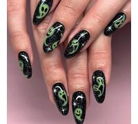 Halloween Manicure Nails Halloween Press on False Nails Set with ABS Costume Photo Dressing, October Press on Manicure False Set Costume Look Party Photo Dressing Abs Tips Trim Fit Temporary