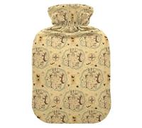 Halloween Map Castle Beige Hot Water Bottle with Cover for Pain Relief Heating Bottles for Headaches, 2L