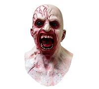 Halloween Mask Adult,Super Scary Masks For Adults Realistic Latex Animal Old Man Windproof Face And Neck Cover Cosplay Afraid Terrible Blood Red for Adults Women Men (002 Tearable,One Size)