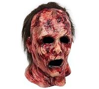 Halloween Mask Creepy Bloody Wrinkled Scary Mask with Hair for Adults - Realistic Bloody Horror Mask with Wrinkles for Halloween Cosplay & Costumes