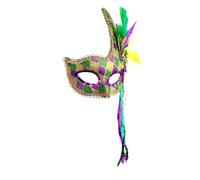 Halloween Mask for Adult Carnival Festive Accessory for Men and Women Masquerade Party Atmosphere with Elegant Feathers and Design (A, One Size)