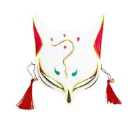 Halloween Mask for Adult Cute Animal Costume Accessory for Halloween Party Half Face Masquerade Cosplay Japanese Design Perfect Themed Events (Light Green, 22x25x7cm)