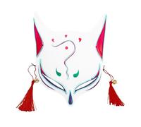 Halloween Mask for Adult Cute Animal Costume Accessory for Halloween Party Half Face Masquerade Cosplay Japanese Design Perfect Themed Events (Light Blue, 22x25x7cm)