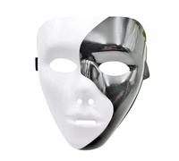 Halloween Mask for Adult Full Face Plastic Ideal for Celebrations Parties Festivals and Events to Enhance and Entertainment (White, 19CM)