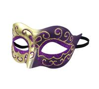 Halloween Mask for Adult Golden Green Masquerade Party Accessory Elegant Half Face Costume Decoration Prom Beauty Eye Cover (E, One Size)