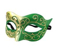 Halloween Mask for Adult Golden Green Masquerade Party Accessory Elegant Half Face Costume Decoration Prom Beauty Eye Cover (F, One Size)