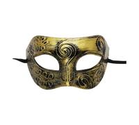 Halloween Mask for Adult Masquerade Toy for Men and Women Antique Mould Design Perfect Costume Parties and Themed Events Material Unique Eye-Catching (Gold, 17X8CM)