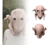 Halloween Mask for Adult Party Favors Funny Chicken Turkey Roast Chicken Animal Latex Head Cover Prank Halloween Party 9 (Beige, 45x38x10cm)