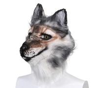 Halloween Mask for Adult Wolf Costume Headwear Headdress for Halloween Party Cosplay Role Play (black, One Size)