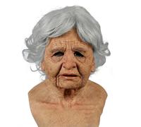 Halloween Mask For Women, Old Lady Mask Realistic Horror Clear Smart Silicone Reusable Scary Halloween Masks Adults Face Cover Adult Costumes for Adults Women Men (003 Woman,One Size)