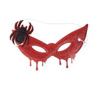 Halloween Mask Glitter Devile Half Face Mask Masquerade Masks for Adults Cosplay Costume Accessory Halloween Bat Eyes Dark Gothic Masking Gothic Costume For Carnival Cosplay Party (Red, One Size)