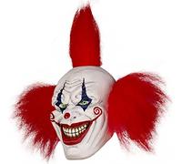 Halloween mask Halloween Evil Laughing Seeing Clown Costume Adult Costume Mask Killer Creepy Joker With Black Hair Cosplay Huanted Home Props 2026(Red)