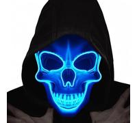 Halloween mask, LED mask, luminous, multiple light modes, mask costume | LED mask glowing in the dark, scary skeleton mask, horror skull Halloween costume for costume games, cosplay, festivals