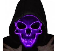 Halloween mask, LED mask, luminous, multiple light modes, mask costume | LED mask glowing in the dark, scary skeleton mask, horror skull Halloween costume for costume games, cosplay, festivals