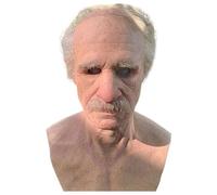 Halloween Mask Men, Old Man Face Covering For Masquerade Silicone Halloween Mask Realistic Horror Latex Face Mens Windproof And Neck Cover Mens for Adults Women Men (001 Man,One Size)