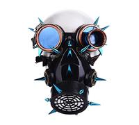 Halloween mask Men'S Women'S Steampunk Blue Rivet Goggles Gas Mask For Cosplay Punk Rock Spiked Glasses Respirator Mask 2026(Blue)
