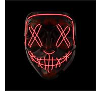 Halloween Mask Purge LED - Costume Mask Controllable for Halloween, Fancy Dress & Carnival as Costume & Fancy Dress for Men and Women (Choice of Colours) (Red)