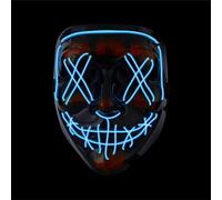 Halloween Mask Purge LED - Costume Mask Controllable for Halloween, Fancy Dress & Carnival as Costume & Fancy Dress for Men and Women (Choice of Colours) (Blue)